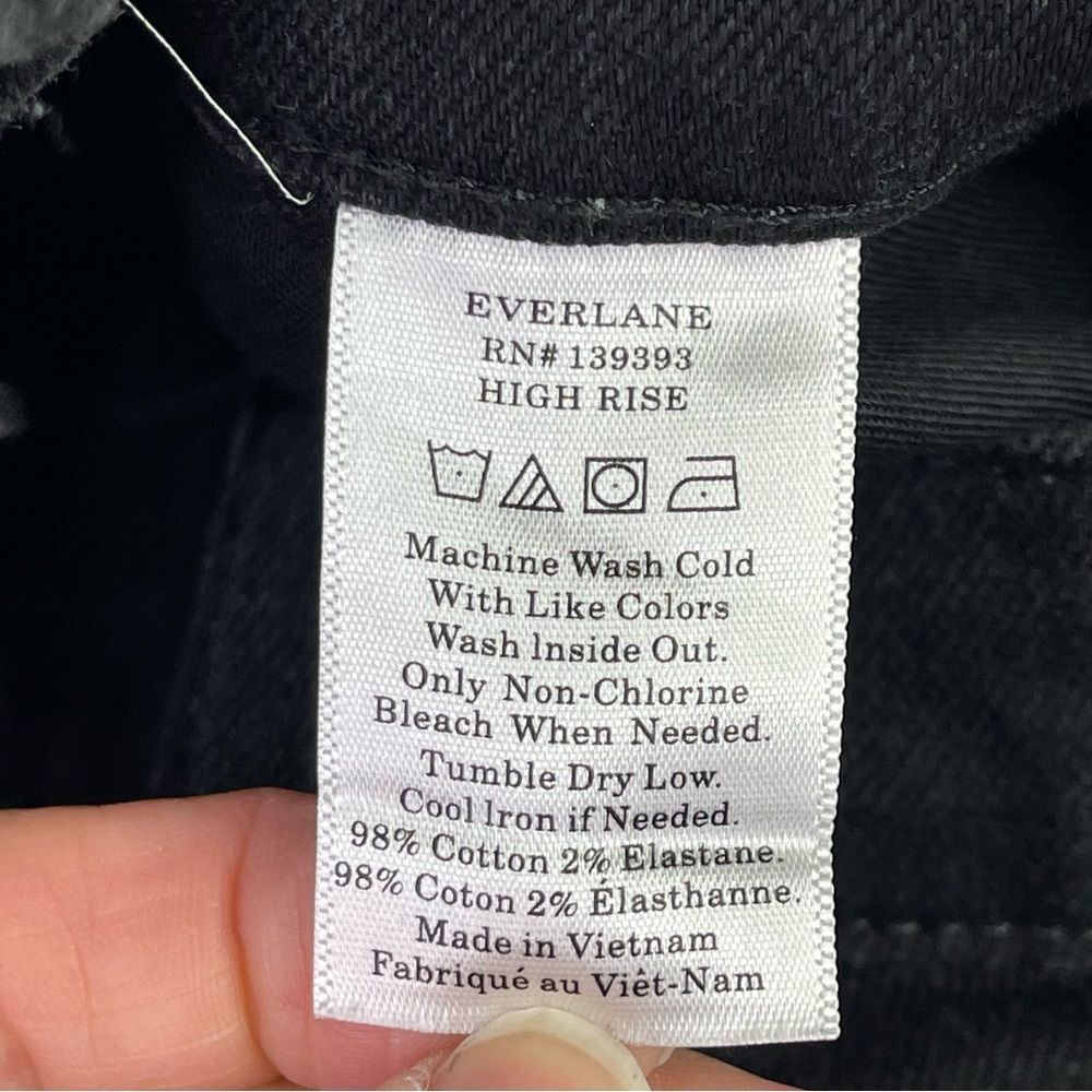 Everlane Jeans Women’s 25 Black Ankle Skinny Mid-Rise Denim Frayed Hem - Picture 5 of 11